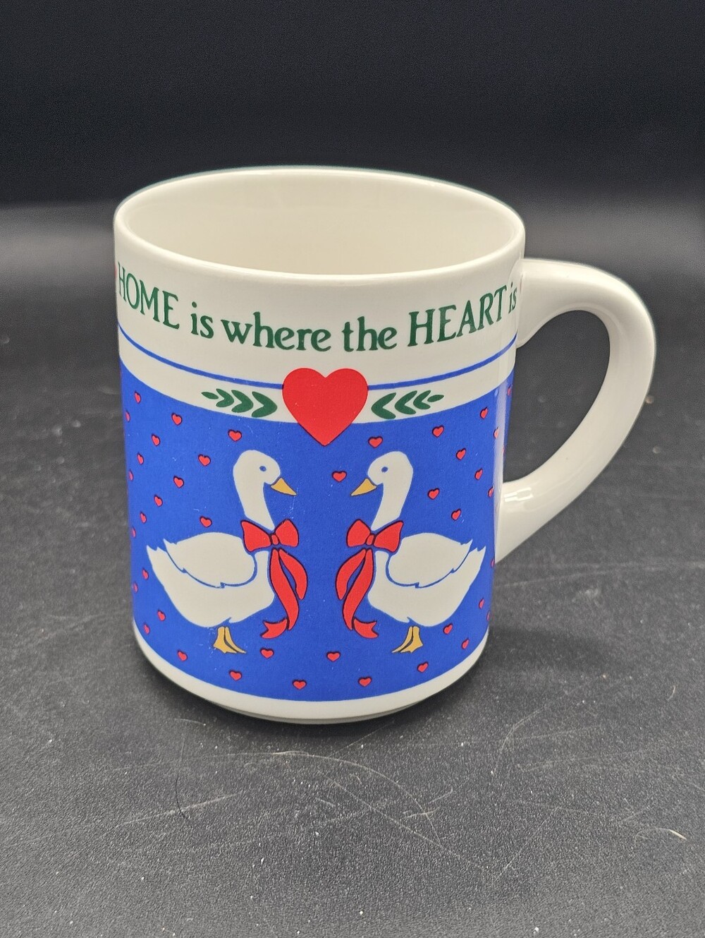 Goose Heart Mug Home Is Where The Heart Is Abbey Press Vtg Cottagecore Grandma